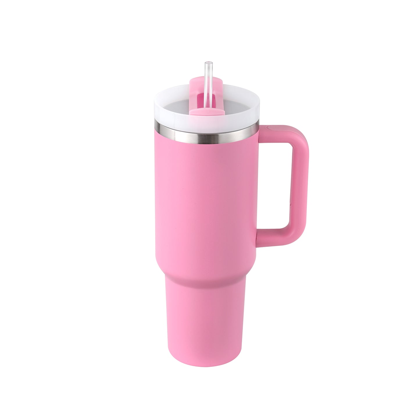 40 Oz Insulated, Stainless Steel Tumbler With Handle & Straw ( Spill-Proof)